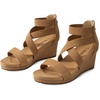 image:imageDREAM PAIRS Womens Elastic Ankle Strap Open Toe Platform Wedge Sandals Comfortable Summer ShoesCamel