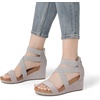 image:imageDREAM PAIRS Womens Elastic Ankle Strap Open Toe Platform Wedge Sandals Comfortable Summer ShoesGrey