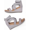 image:imageDREAM PAIRS Womens Elastic Ankle Strap Open Toe Platform Wedge Sandals Comfortable Summer ShoesGrey