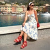 image:imageDREAM PAIRS Womens Elastic Ankle Strap Open Toe Platform Wedge Sandals Comfortable Summer ShoesRed