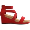 image:imageDREAM PAIRS Womens Elastic Ankle Strap Open Toe Platform Wedge Sandals Comfortable Summer ShoesRed
