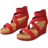 image:imageDREAM PAIRS Womens Elastic Ankle Strap Open Toe Platform Wedge Sandals Comfortable Summer ShoesRed