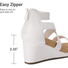 image:imageDREAM PAIRS Womens Elastic Ankle Strap Open Toe Platform Wedge Sandals Comfortable Summer ShoesWhite