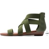 image:imageDREAM PAIRS Womens Elastic Ankle Strap Sandals Gladiator Strappy Low Wedges SandalsArmyGreen