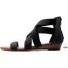 image:imageDREAM PAIRS Womens Elastic Ankle Strap Sandals Gladiator Strappy Low Wedges SandalsBlack