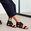 image:imageDREAM PAIRS Womens Elastic Ankle Strap Sandals Gladiator Strappy Low Wedges SandalsBlack