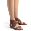 image:imageDREAM PAIRS Womens Elastic Ankle Strap Sandals Gladiator Strappy Low Wedges SandalsDark Brownelastic