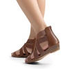 image:imageDREAM PAIRS Womens Elastic Ankle Strap Sandals Gladiator Strappy Low Wedges SandalsDark Brownelastic