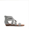 image:imageDREAM PAIRS Womens Elastic Ankle Strap Sandals Gladiator Strappy Low Wedges SandalsGrey
