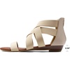 image:imageDREAM PAIRS Womens Elastic Ankle Strap Sandals Gladiator Strappy Low Wedges SandalsNude