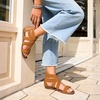 image:imageDREAM PAIRS Womens Elastic Ankle Strap Sandals Gladiator Strappy Low Wedges SandalsTan