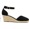 image:imageDREAM PAIRS Womens Espadrilles Closed Toe Ankle Strap Dressy Platform Wedge SandalsBlack1