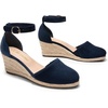 image:imageDREAM PAIRS Womens Espadrilles Closed Toe Ankle Strap Dressy Platform Wedge SandalsNavysuede