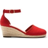 image:imageDREAM PAIRS Womens Espadrilles Closed Toe Ankle Strap Dressy Platform Wedge SandalsRedsuede