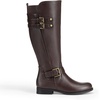 image:imageDREAM PAIRS Womens Knee High Riding Pirate Boots Comfortable Low Chunky Heel Flat Motorcycle Buckle Boots for WomenBrown