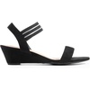 image:imageDREAM PAIRS Womens Low Heel Wedge Sandals Comfortable SlipOn Elastic Ankle Strap Summer Business Casual Dress ShoesBlacksuede