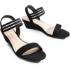 image:imageDREAM PAIRS Womens Low Heel Wedge Sandals Comfortable SlipOn Elastic Ankle Strap Summer Business Casual Dress ShoesBlacksuede