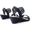 image:imageDREAM PAIRS Womens Low Heel Wedge Sandals Comfortable SlipOn Elastic Ankle Strap Summer Business Casual Dress ShoesNavysuede