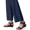 image:imageDREAM PAIRS Womens Low Heel Wedge Sandals Comfortable SlipOn Elastic Ankle Strap Summer Business Casual Dress ShoesNavysuede