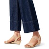 image:imageDREAM PAIRS Womens Low Heel Wedge Sandals Comfortable SlipOn Elastic Ankle Strap Summer Business Casual Dress ShoesNudesuede