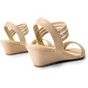 image:imageDREAM PAIRS Womens Low Heel Wedge Sandals Comfortable SlipOn Elastic Ankle Strap Summer Business Casual Dress ShoesNudesuede
