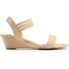 image:imageDREAM PAIRS Womens Low Heel Wedge Sandals Comfortable SlipOn Elastic Ankle Strap Summer Business Casual Dress ShoesNudesuede