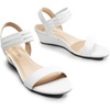 image:imageDREAM PAIRS Womens Low Heel Wedge Sandals Comfortable SlipOn Elastic Ankle Strap Summer Business Casual Dress ShoesWhitepu