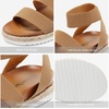 image:imageDREAM PAIRS Womens Open Toe Ankle Strap Espadrille Flatform Platform Wedge SandalsCamel