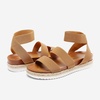 image:imageDREAM PAIRS Womens Open Toe Ankle Strap Espadrille Flatform Platform Wedge SandalsCamel