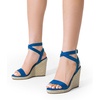 image:imageDREAM PAIRS Womens Open Toe Espadrilles Dressy Platform Sandals Buckle Ankle Strap Stylish Wedges Summer Dressy SandalsBlueSuede