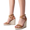 image:imageDREAM PAIRS Womens Open Toe Espadrilles Dressy Platform Sandals Buckle Ankle Strap Stylish Wedges Summer Dressy SandalsBrownpu