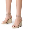 image:imageDREAM PAIRS Womens Open Toe Espadrilles Dressy Platform Sandals Buckle Ankle Strap Stylish Wedges Summer Dressy SandalsNudeSuede