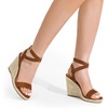 image:imageDREAM PAIRS Womens Open Toe Espadrilles Dressy Platform Sandals Buckle Ankle Strap Stylish Wedges Summer Dressy SandalsTanSuede