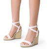 image:imageDREAM PAIRS Womens Open Toe Espadrilles Dressy Platform Sandals Buckle Ankle Strap Stylish Wedges Summer Dressy SandalsWhitepu