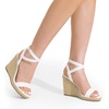 image:imageDREAM PAIRS Womens Open Toe Espadrilles Dressy Platform Sandals Buckle Ankle Strap Stylish Wedges Summer Dressy SandalsWhitepu
