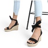 image:imageDREAM PAIRS Womens Open Toe Espadrilles Wedges Tie Lace Up Cute Ankle Strap Platform Sandals Dressy ShoesBlack