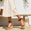 image:imageDREAM PAIRS Womens Open Toe Espadrilles Wedges Tie Lace Up Cute Ankle Strap Platform Sandals Dressy ShoesBrownsuede