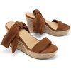 image:imageDREAM PAIRS Womens Open Toe Espadrilles Wedges Tie Lace Up Cute Ankle Strap Platform Sandals Dressy ShoesBrownsuede