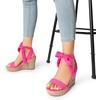 image:imageDREAM PAIRS Womens Open Toe Espadrilles Wedges Tie Lace Up Cute Ankle Strap Platform Sandals Dressy ShoesHot Pinksuede