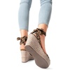 image:imageDREAM PAIRS Womens Open Toe Espadrilles Wedges Tie Lace Up Cute Ankle Strap Platform Sandals Dressy ShoesLeopardsuede