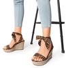 image:imageDREAM PAIRS Womens Open Toe Espadrilles Wedges Tie Lace Up Cute Ankle Strap Platform Sandals Dressy ShoesLeopardsuede
