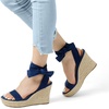 image:imageDREAM PAIRS Womens Open Toe Espadrilles Wedges Tie Lace Up Cute Ankle Strap Platform Sandals Dressy ShoesNavy