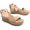 image:imageDREAM PAIRS Womens Open Toe Espadrilles Wedges Tie Lace Up Cute Ankle Strap Platform Sandals Dressy ShoesNude