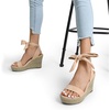 image:imageDREAM PAIRS Womens Open Toe Espadrilles Wedges Tie Lace Up Cute Ankle Strap Platform Sandals Dressy ShoesNude
