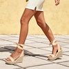 image:imageDREAM PAIRS Womens Open Toe Espadrilles Wedges Tie Lace Up Cute Ankle Strap Platform Sandals Dressy ShoesNude