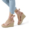 image:imageDREAM PAIRS Womens Open Toe Espadrilles Wedges Tie Lace Up Cute Ankle Strap Platform Sandals Dressy ShoesPink