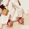 image:imageDREAM PAIRS Womens Open Toe Espadrilles Wedges Tie Lace Up Cute Ankle Strap Platform Sandals Dressy ShoesRed