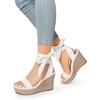 image:imageDREAM PAIRS Womens Open Toe Espadrilles Wedges Tie Lace Up Cute Ankle Strap Platform Sandals Dressy ShoesWhitepu