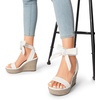 image:imageDREAM PAIRS Womens Open Toe Espadrilles Wedges Tie Lace Up Cute Ankle Strap Platform Sandals Dressy ShoesWhitepu