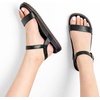 image:imageDREAM PAIRS Womens Open Toe Flat Sandals Cute One Band Comfort Arch Support SandalsBlack